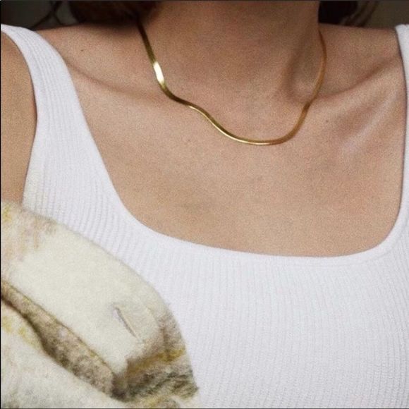 Golden Herringbone Chain - Picture 2 of 5